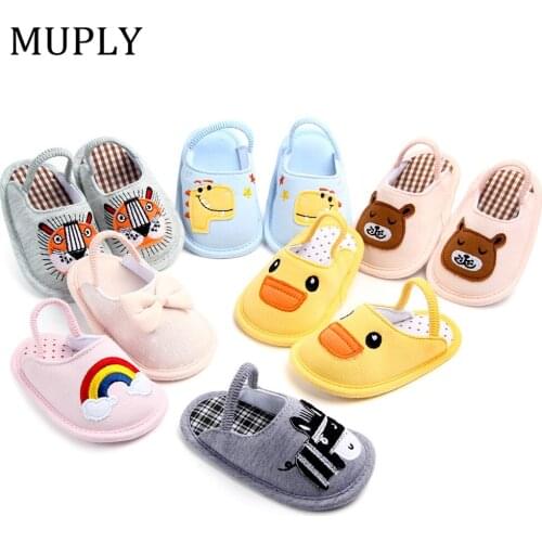 Fashion Cotton Baby Shoes Summer Cute Infant Slippers Baby Boys Girls Shoes Soft Sole Anti-Slip Indoor Shoes For Newborns