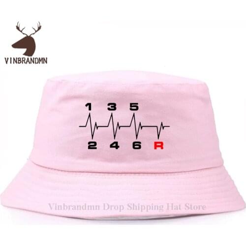 Fashion Funny 6 Speeds Gear Shift Manual Transmission Heartbeat Bucket hat Racing Car driver Roadster Save the Manual Bucket hat