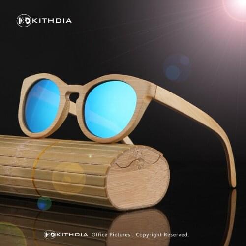 KITHDIA 2018 New Brand Designe Bamboo Sunglasses Men Wooden Sunglasses Women Vintage Wood Sun Glasses Oculos de sol masculino