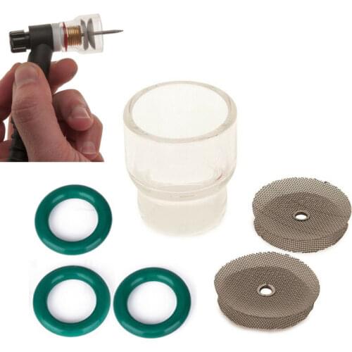 New 6 PCS #12 Glass Pyrex Cup TIG Welding Torch Gas Lens Tools Kit For WP-9 & WP-17 Mayitr Welding Accessories High Quality