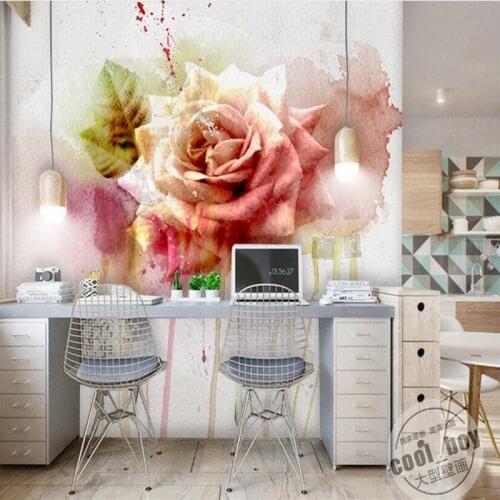 Custom mural living room bedroom sofa TV background wallpaper modern European minimalist retro flowers wallpaper mural