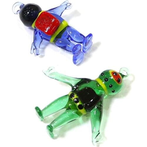 Floating Glass Diver Miniature Figurines Craft Ornaments Aquarium Fsh Tank Decor Accessories Hanging Cute Sea Animals Pendant