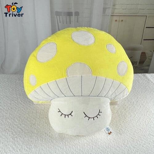 Kawaii Pillow Vegetable Mushroom Plush Toys Stuffed Doll Baby Kids Children Boys Girls Cute Birthday Gift Room Home Decor Crafts
