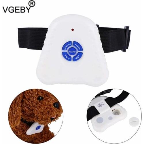 Adjustable Dog Pet Stop Barking Control Collar Training Device Button Clicker Ultrasonic Dog Anti Bark Collar Waterproof