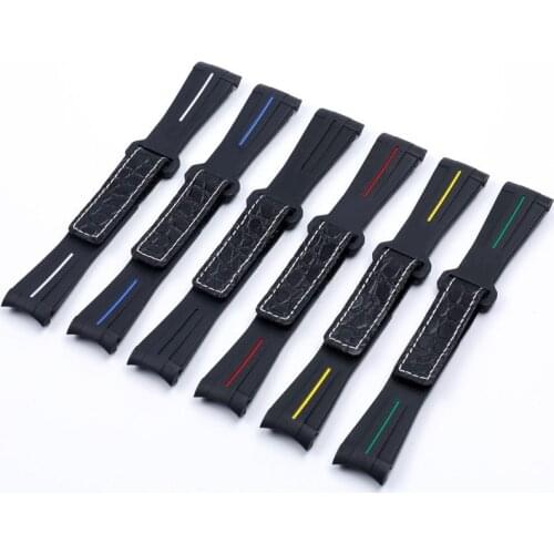 20mm Rubber Watch Strap For Rolex Yacht Master OYSTERFLEX Submariner GMT Daytona Sports Watchband Accessories