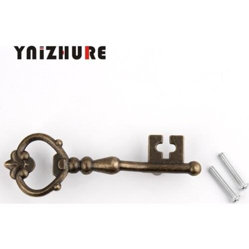 1pc cabinets Pulls knobs Antique Bronze key shape , Rustic Drawer Bin Dresser Handles Zinc Alloy Wardrobe Furniture Pulls Knobs