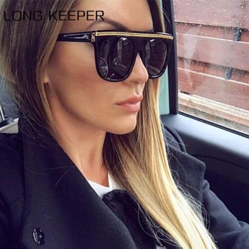 Oversized Sunglasses Fashion Square Frame Flat Top Sun Glasses for Men Woman Big Shades Retro Eyeglasses Oculos de sol Feminino
