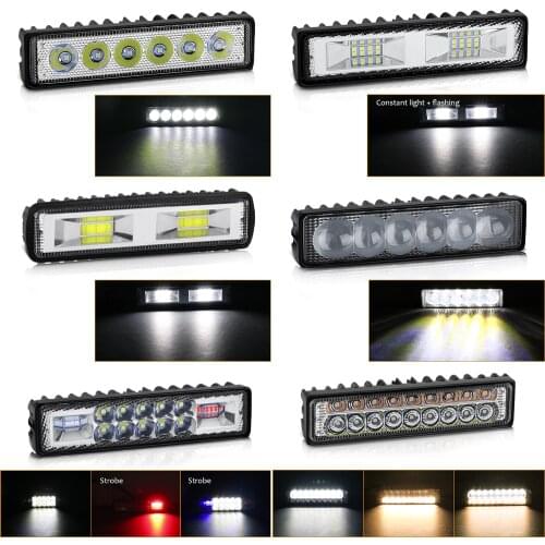 Led Work Lights Bar Car LED Headlight Bulbs For Motorcycle Jeep Truck Boat offroad SUV ATV Excavator 12V24V 48W Work Spot Lights