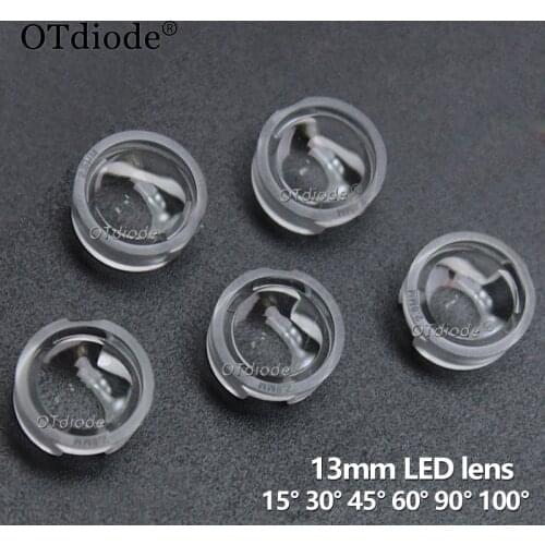 13mm LED IR Mini Lens 15 30 45 60 90 100 Degree Integrated Holder, 1W 3W 5W Synthetical LED Power Lenses Reflector Collimator