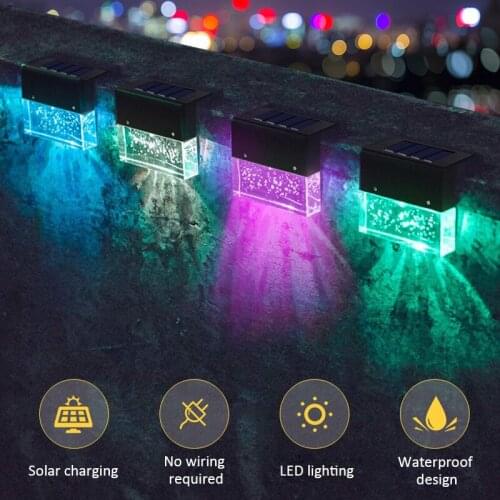 4/6pcs Solar Lamp Outdoor Courtyard Household Outdoor Garden Decoration LED Colorful Rainproof Landscape Stair Step Lighting