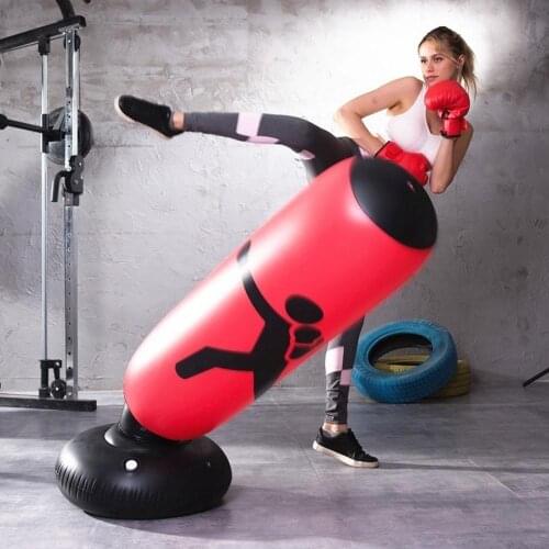 Vertical Inflatable Boxing Column Fitness Decompression Hitting Thickening Foldable Boxing Punching Bag Punching Heavy Tower Bag