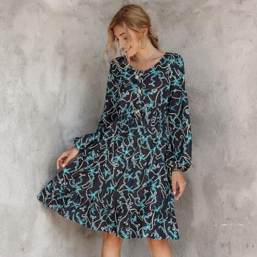 Female clothing floral casual dress exotic dresses goblincore Vintage clothing dress with long sleeves Black korean fashion