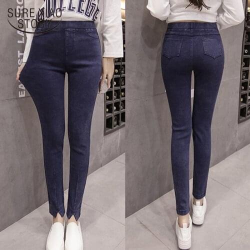 Women Skinny Pencil Pants Casual Fashion 2021 New High Stretch Leggings High Waist Pants Outwear Trousers Plus Size 5XL 7354 50