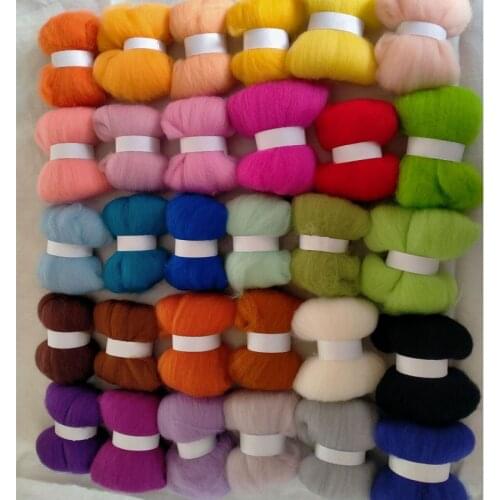 1 set wool felting doll cute animals commonly used 30 colors 3g/bag 5g/bag 10g/bag