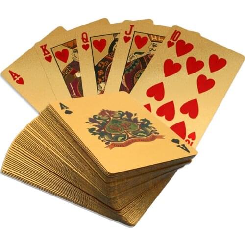 1Set Waterproof Golden Playing Cards Diamond Poker Collection Creative Poker Cards Gambling Hot Gift Party Board Game Cards