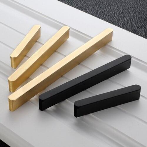 1pc Modern minimalist golden black drawer handle cabinet door handle wardrobe cabinet shoe cabinet handle light luxury Nordic