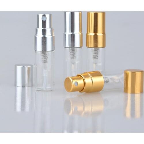 100pcs/lot 3ml Travel Portable Glass Perfume Bottle Mini Empty Transparent Glass Refillable Perfume Atomizer Bottle Container