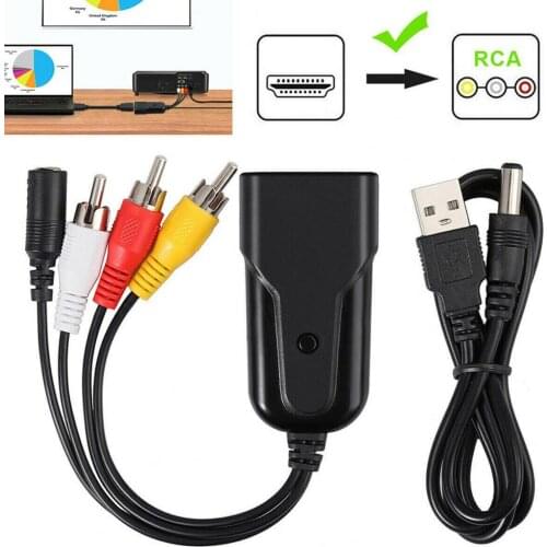 1080P HDMI-compatible to RCA Cable Audio Video Converter for Fire Stick PS3 DVD for Xbox