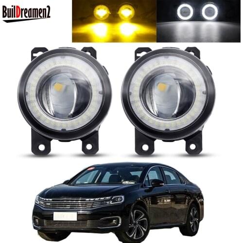 2 X Angel Eye Fog Light Assembly For Citroen C6 TD_ Saloon 2005-2015 Car LED Lens Fog Driving Lamp DRL 30W 3000LM 12V