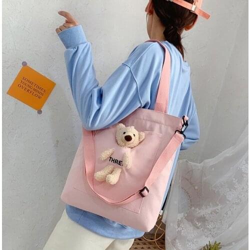 2021 new single shoulder bag trend sweet Messenger Handbag Korean high capacity canvas womens bag
