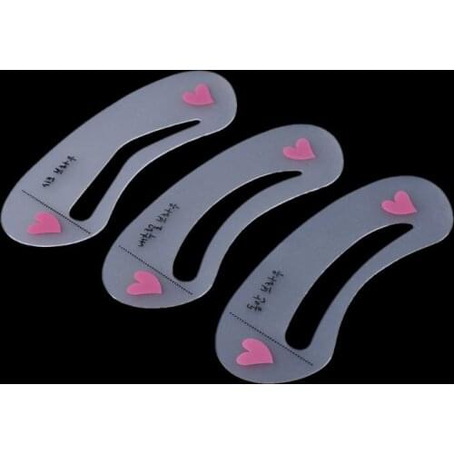 3Pcs/Set Makeup Plastic Eyebrow Drawing Guide Cards Reusable Automatic Brow Stencils Template Grooming Shaping DIY Cosmetic