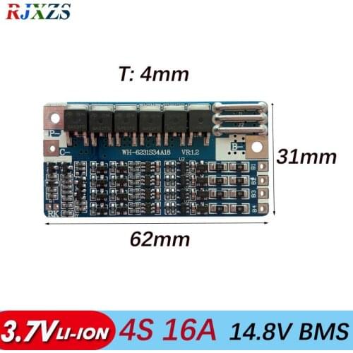 4S 16A 14.8V 16.8V li-ion BMS PCM battery protection bms pcm with balancing for lithium LicoO2 Limn2O4 18650 li battery
