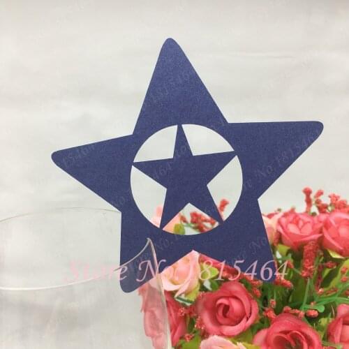 50pcs Star Place Name Cards Theme Banquet Wine Glass Cards Birthday Baby Party Table Invitation Cards Event Decoration Supplies