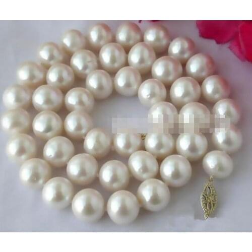 AAA 11-12MM NATURAL WHITE UNROUND FRESHWATER CULTURED PEARL NECKLACE 18" 36"