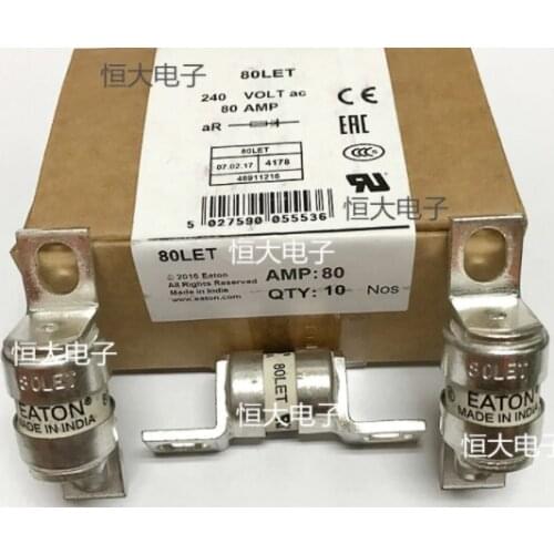 Free shipping 10PCS/LOTUS Bussmann fuse 80LET 80A 240V fuse BS88: 4 80LET 80A