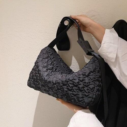 Elegant Female Pleated Underarm bag 2021 New High-quality Oxford Womens Designer Handbag High capacity Shoulder Messenger Bag