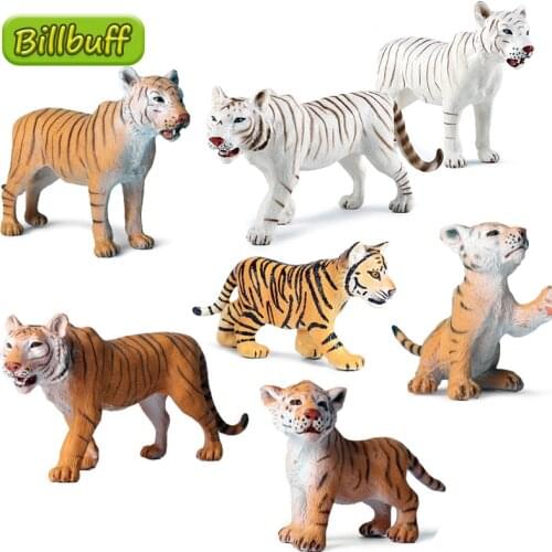 New Simulation Wild Animals PVC Tiger Cub Model Action Figures Collection Miniature Cognition Educational Toys for children Gift