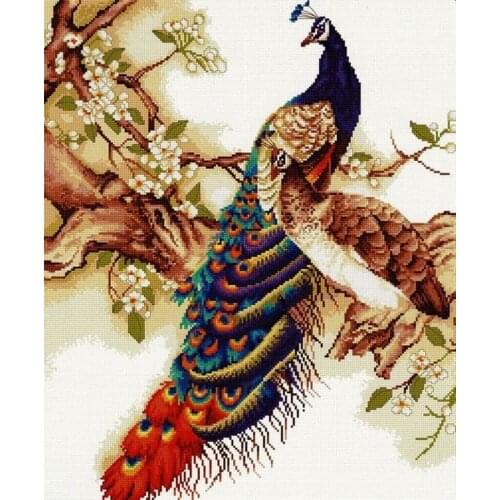 Hot Needlepoint Peacocks Machine Embroidery Cross Stitch Christmas Designs with 100% Cotton Floss & Free Shipping for Home Decor