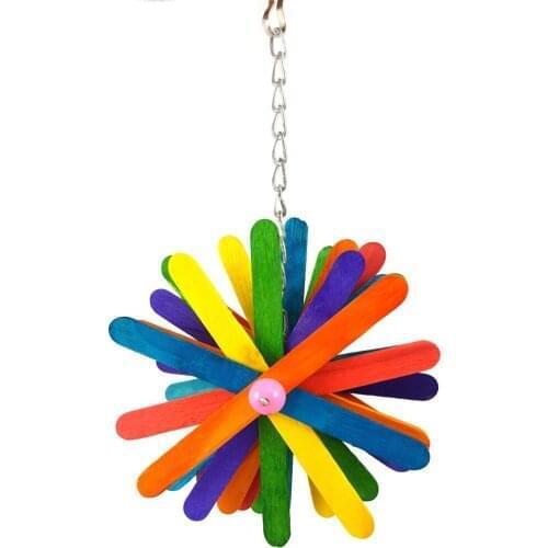 Parrot toys Parrot supplies Toy bird supplies Wood bite toys Colorful flower toy molar string