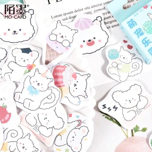 45Pcs Cute Animal Stationery Stickers Scrapbooking Kawaii Stick Lable Mini Decorative Sticker Scrapbooking DIY Diary Album