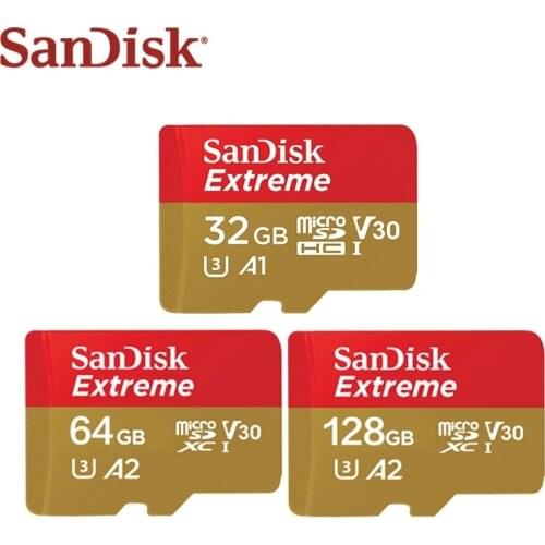 Extreme MicroSD TF Card Memory Card SanDisk Original SDXC U3 A2 32GB 64GB 128GB 256GB 512G 400gb for Camera Drone phone car 4K