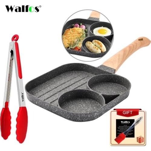 Walfos 2 Hole Frying Pot Pan Thickened Omelet Pan Non-Stick Egg Pancake Steak Pan Cooking Egg Ham Pans Breakfast Maker Cookware