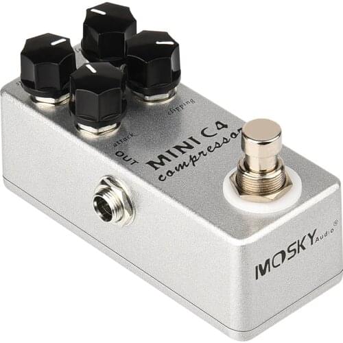 Moskyaudio Mini C4 Compressor Guitar Effect Pedal True Bypass Rotate Sustain Attack Bass Guitar Compressor Pedal Pedalboard