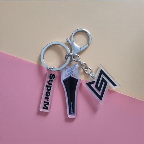 KPOP SUPERM Support Lamp Peripheral Keychain SUPER M Jopping The Same Bag Pendant Mobile Phone Chain LUCAS