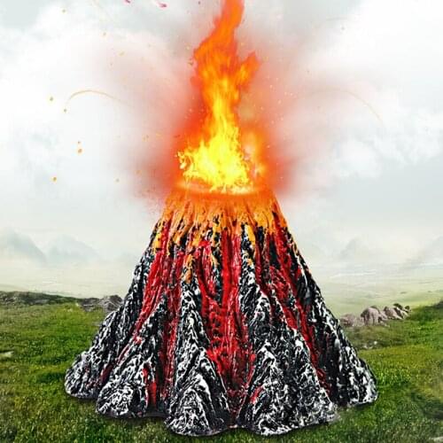 Beautiful Aquarium Decoration Underwater LED Light Volcano Ornament Fish Tank Oxygen Air Pump Air Stone Bubbles Decor