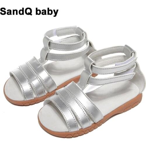 Summer Fashion Roman Boots Microfiber Girls Sandals Kids Gladiator Sandals Soft Child Toddler Sandals Girls High Quality Shoes