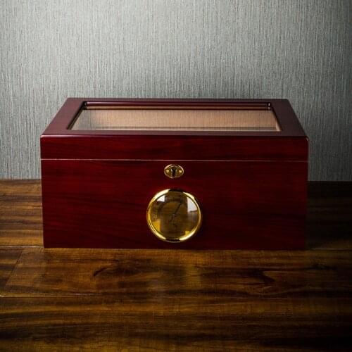 LUBINSKI Noble Cedar Wood Travel Humidor W/Lock Humidifier Hygrometer Cigar Case Humidor Storage Box For COHIBA