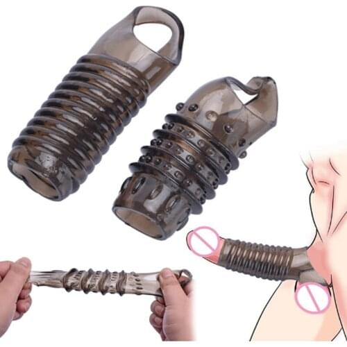 Reusable Cock Ring Penis Sleeves Cock Extender Delay Ejaculation Penis Enlargement Ring With Scrotum Ring Adult Sex Toys For Men