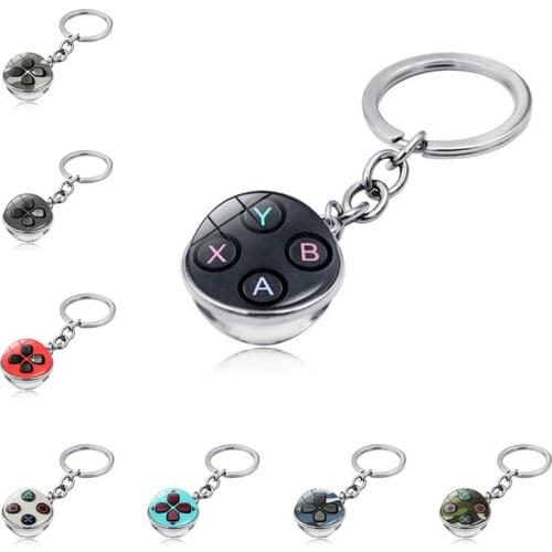 New Product Accessories Game Controller Time Gem Metal Keychain Double-sided Glass Ball Keychain