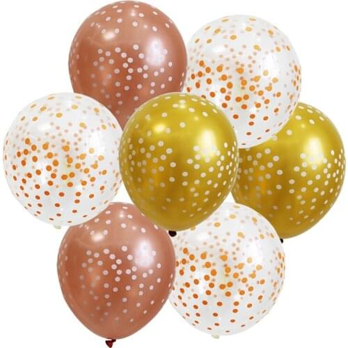 New style 35pcs /12inch Transparent dot latex balloon gold rose gold pink wave point wedding birthday party decoration ballon