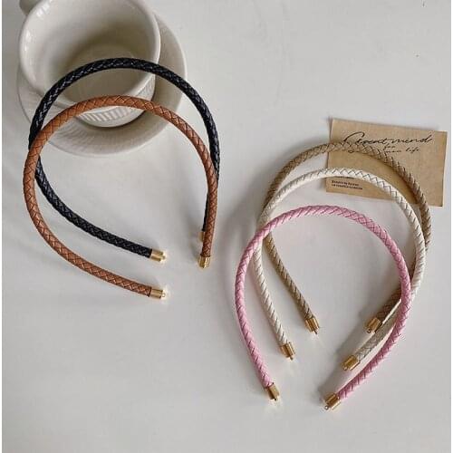 Hot 1PC PU Fashion Frosted Headband Hair Band Headwear Bezel Hair Accessories For Woman Hairbands Hair Headband Headwear Solid