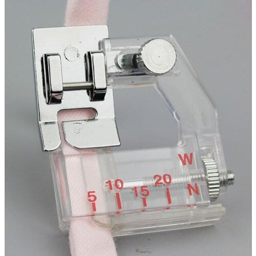 1 pcs Adjustable Bias Tape Binding Foot Snap On Presser Foot For Brother Janome Sewing Machine Accessories Tools ZH955 6290