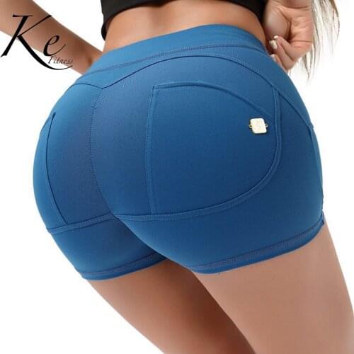 KE black peach hip fitness shorts hot slim hips sports tight pockets professional training running shorts
