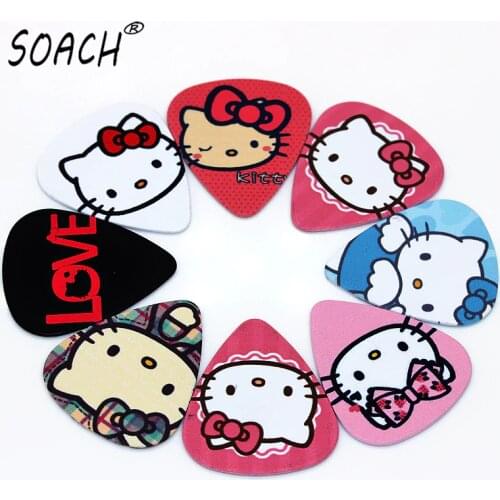 SOACH 1.0mm /10pcs Acoustic guitar cat Guitar Picks bass Guitar picks ukulele parts Musical instrument Accessories pick