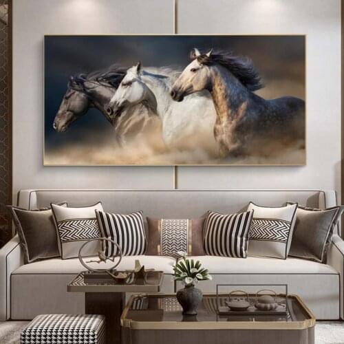 Modern Animals Art Canvas Posters And Prints Running Horses Canvas Paintings On the Wall Art Horses Pictures Home Decor Cuadros