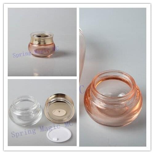 50G Light Pink/Clear Glass Cream Jars For Mask,Eye Cream,Essence Glass Jar Cosmetic Packaging,Glass Bottles Cosmetic containers